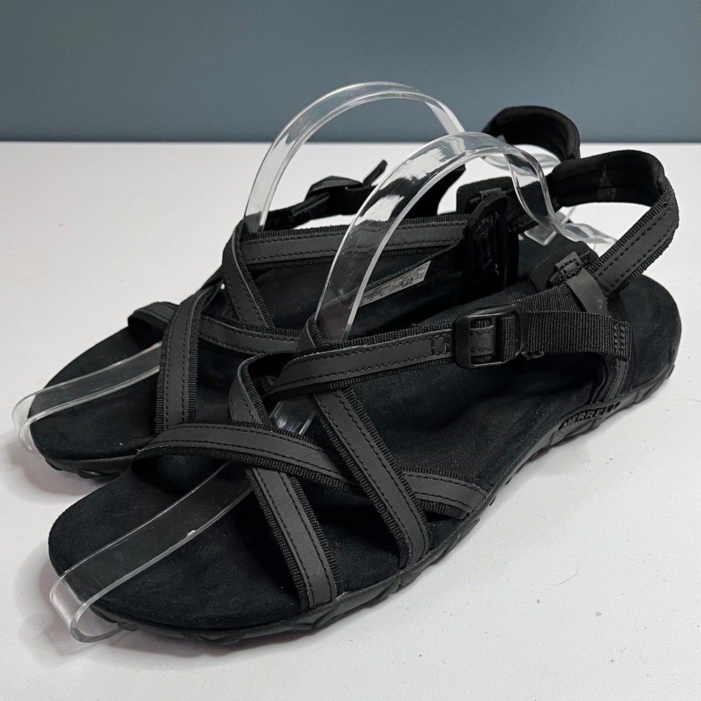 Merrell Terran Ari Lattice Black Sport Hiking Sandals Womens 10 J94020